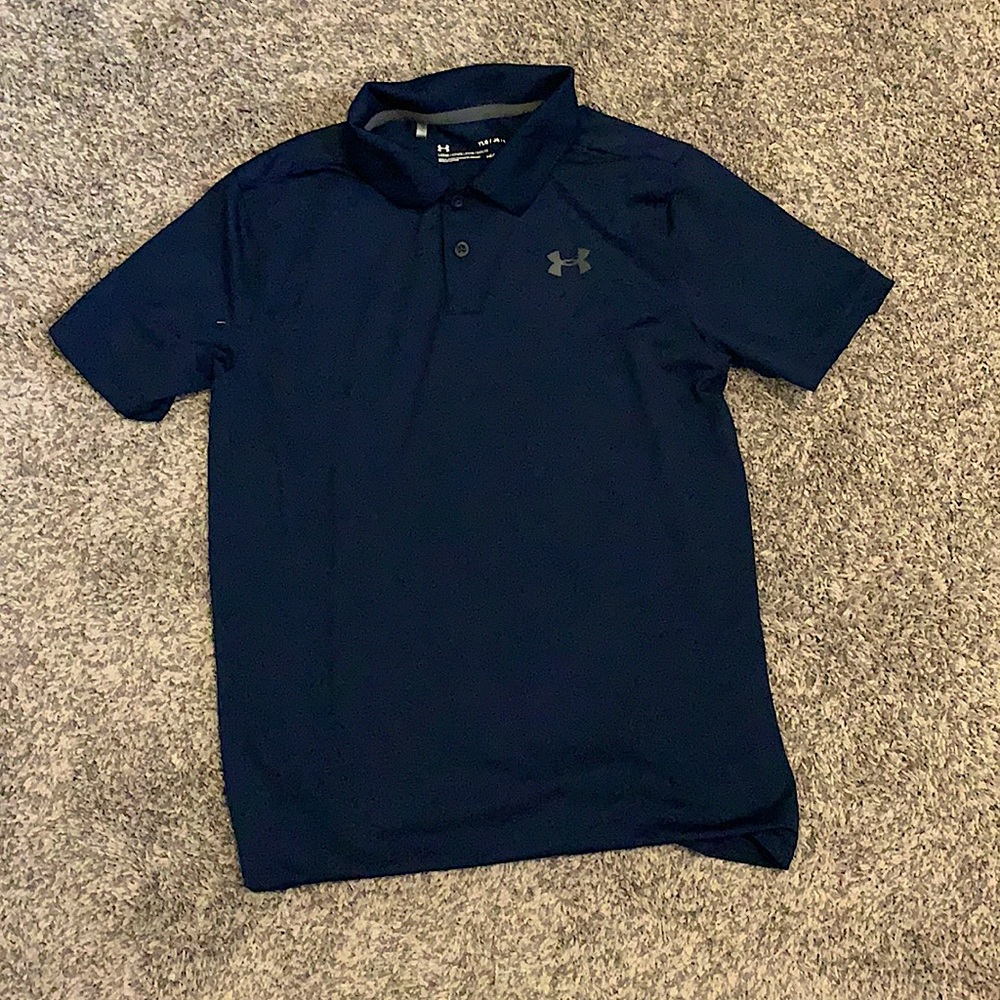 Boys Navy Colored Under Armour Polo